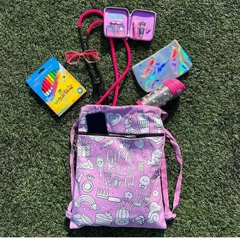 Girl Power Colouring Drawstring bag
