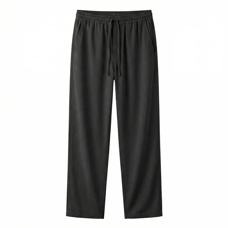 Loose Fit Tencel Pants	Black 
