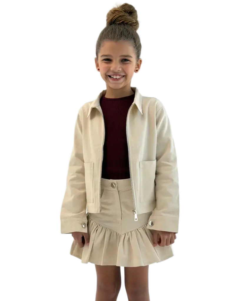 bow back jacket beige