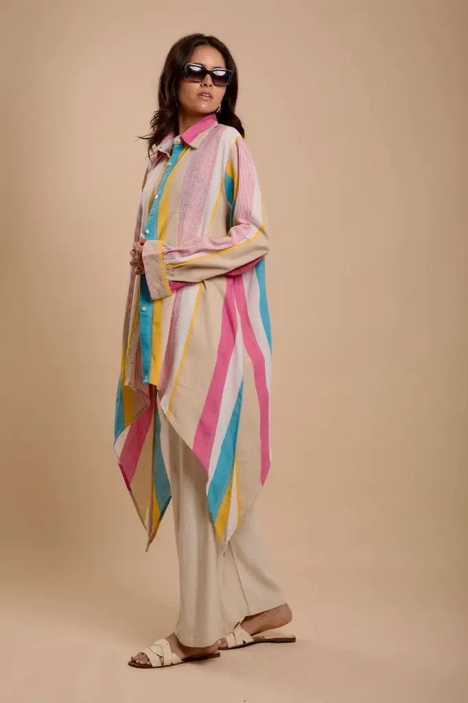 Stripes pink & white shirt SS-1136-T346 