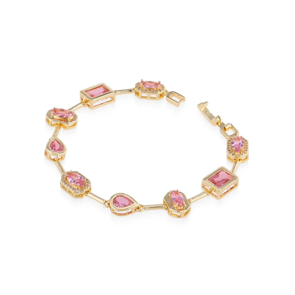 Celina Bracelet	Gold & Pink  
