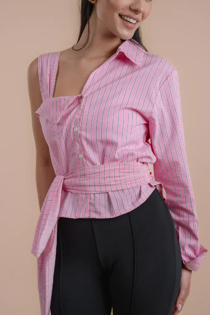 stripes Asymmetric Shirt 
