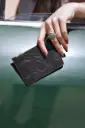 Black Leather Mini Wallet	Bound In Light 