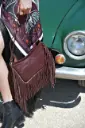 Burgundy Fringe Leather Bag	Bound In Light 