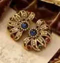 Petal Earrings	Gold, Green, Red & blue 